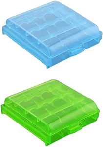 4pcs (Bluex2+ Greenx2) Plastic Box Storage Case Protect Battery Hard Holder Box Organizer AA/AAA