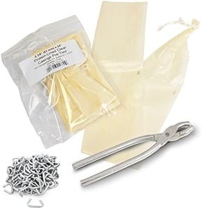 The Sausage Maker - Summer Sausage Casing Kit, Tied and Looped 61mm (2.4”) Dia. x 24” Clear, Meat-Cling, Fibrous Casings (20ct) with Sausage Pliers and Casing Rings