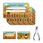 Lesnala 200 pcs Punch Reward Cards Awards Customer Loyalty Discount Card for Behavior Incentive Home Schooling Family Counselling Classroom Business Teachers Kids Students,with Hand Punch Kit