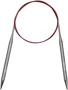 Coopay Circular Knitting Needles 8.0mm 100cm Long, Steel Circular Needles with Flexible Cable, Metal Fixed Circular Knitting Pins for Chunky Wool Large Projects, For Arthritis Hands, Size US 11