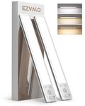 EZVALO Under Cabinet Kitchen Lights, 80 LED Motion Sensor Lights Indoor 3 Color Temps, 1900mAh Rechargeable Wireless Dimmable Under Counter Lights for Kitchen, Stairs, Wardrobe, Hallway(2 Pack)
