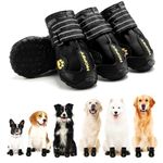 Hcpet Dog Shoes, Dog Boots for Small Dogs, Waterproof Medium Dog Booties Paw Protector for Summer Hot Pavement, Winter Snowy Day, Outdoor Walking, Indoor Hardfloors Anti Slip Sole Black Size 5