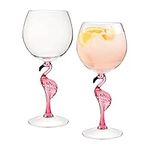 Supreme Housewares Durable Acrylic Plastic Stem Wine Glasses, Set of 2, Reusable Plastic Drinkware, BPA-free, Shatter-Proof, Ideal for Wine and Beverage (20 oz, Flamingo)