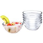 Wieat Glass Bowl for Dipping Sauce, 6 Pcs Small Condiment Pots, Round Clear Glass Serving Bowls for Parties, Reusable Mini Dipping Bowls for Spices, Snack, Dipping, Jam, Creams