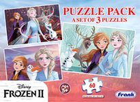 Frank Disney Frozen II 3-in-1 Jigsaw Puzzle (60 Pieces) for Kids 5 Years & Above – Fun & Challenging Brain Booster Game for Enhanced Focus and Memory Development – 15003