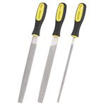 WOTAHI Metal File Set - 3PCS T12 Carbon Steel Files with 8-Inch Double-Sided Teeth in Round, Half-Round, and Flat Shapes for Professionals and DIY Woodworking/Metalworking WTH004