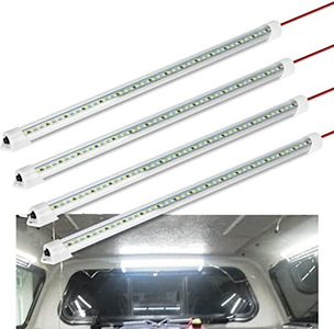 WELLUCK 12V Interior LED Light Bar, DC Light Strip w/Switch for Car, Trailer, Truck Bed, Van, RV, Cargo, Boat, Cabinet, Slim Enclosed Trailer Lights Fixture, 12 Volt Led Lighting (700LM 6000K)