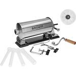 Browin 311003 Horizontal Stuffer Machine 3 kg Stell Manual Sausage Filler, Stainless Steel