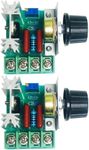 WWZMDiB 2 Pcs AC Motor Speed Controller 110V 120V 220V to 50-220V PWM 25A 2000W Compatible with Electric stoves, Water heaters, Lighting dimming, Small Motor Speed Control