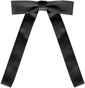 Rexzo Black Satin Western Style Kentucky Colonel String Tie - Country and Western Tie