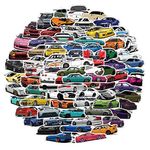 Sports Car Race Car Sticker Pack(100 Pcs) for Kids, Car Stickers for Bedroom, Desk, Laptop,Skateboard,Water Bottles,Luggage,Computer,Bike,Moto,Vinyl Waterproof Stickers for Teens Children Adult