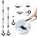 Veroflame Electric Spin Scrubber–400 RPM Power Scrubber Replaceable Brush Heads,90-Minute Runtime, 3 Adjustable Sizes,Ideal for Bathroom,Home,Kitchen,Car&Floor Cleaning