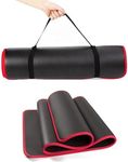 ALPHAA Yoga Mat Eco Friendly NBR All-Purpose 10MM Thick Non-Slip Exercise Mat High Density Anti-Tear Pilates Mat with Carrying Strap for Yoga and Gymnastics - 183cm x 60cm x 1cm Yoga Matt