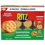 RITZ Peanut Butter Cracker Snackwiches, Filling Made With Real Peanut Butter, 312 g (Pack of 8)