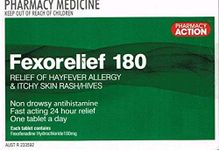 Pharmacy Action Fexorelief 180mg 50 Tabs (Generic for Telfast)