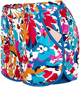 BLEVONH Shorts for Women Casual Summer Shorts for Women 2025 Workout Womens Summer Clothes Athletic Running Colorful Flower L