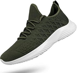 Feethit Women Tennis Running Shoes Walking Shoes Lightweight Casual Sneakers for Travel Gym Work Woman Waitress Nurse, Olive Green, 5.5