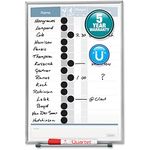 Quartet Matrix in/Out Board, 11 x 16 Inches, Magnetic, Track Up to 15 Employees (33703)