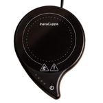InstaCuppa Electric Coffee Mug Warmer for Desk, 2 Pin Plug in Cup Warmer with 4 Temperature Settings 50°C to 80°C, 8 Hour Auto Shut Off, Touch Controls, 40 Watt, Black