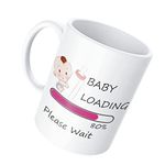 Family Shoping Ceramic Baby Loading Please Wait Printed Coffee/Tea Mug for Pregnancy Gift (320ml, White)