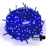 Christmas Tree String Lights - 320 LED 115ft/35m End-to-End Plug in Indoor/Outdoor Waterproof Decorative Fairy Twinkle Lights with 8 Modes for Halloween/Wedding/Room/Patio/New Year/Festival - Blue