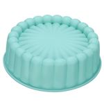 uxcell Silicone Cake Pans, 7.9 Inch Round Cake Molds for Baking, Flower Shape Silicone Baking Molds for Cheese Cake, Chocolate Cake, Strawberry Cake Sky Blue