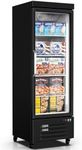 BODEGACOOLER Commercial Freezer Upright, 1 Door Standing Display Freezer With Glass Door, 18 Cu.Ft Large Capacity, -15℉-5℉ Temperature Range, Auto Defrost, For Ice Cream, Frozen Foods