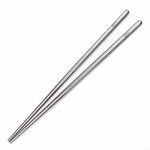 Titanium Chopsticks Reusable Metal Chopsticks Set Utensils Chop Sticks Wrappers Long Square Sandblasting for Kitchen House Cooking Meals Bean Noodles Wonton Sushi Food Travel Camping