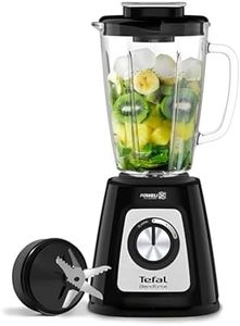 Tefal Blendforce II Blender, 2L Glass Jug, 1.25L Effective Capacity, 800W, 4 Removable Powelix Blades, Smoothie Blender, Ice Crush, 2 Speeds + Pulse, Black, BL435840