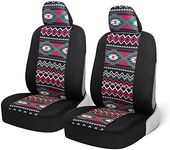 BDK Two Tone Pattern Car Seat Covers - Sideless Chic Style - Soft & Flexible Polyester (Inca Tocapu Pattern)