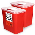 Oakridge Products Large Sharps Container for Home Use and Professional 2 Gallon (2-Pack), Biohazard Needle and Syringe Disposal, CDC Certified