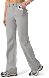 Willit Women's Hiking Pants Quick Dry UPF 50+ Stretch Travel Work Pants with Pockets Lightweight Water-Resistant 31" Light Gray 10