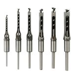 AeKeatDa 6pcs Square Hole Mortise Chisel Drill Bit Tools, 5/8" 9/16" 1/2" 3/8" 5/16" 1/4" for Precise Woodworking