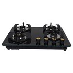 Faber Hob/Hobtop 4 Brass Burner Auto Electric Ignition Glass and Mild Steel Top