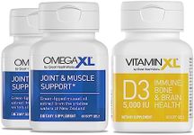 OmegaXL Joint Support Supplement - Natural Muscle/Immune Support, 60 Softgels (2 Pack) & VitaminXL D3 High Potency Daily Vitamin D 5000 IU 125mcg Supplement (30 Softgels)