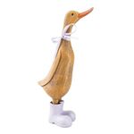 Home Deco London Resin Ducks in Wellies Lovely Decorative Ornament - Great Gift Idea (Duck in Lilac Wellies Oak Effect)