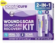 Cicatricure Skin Recovery Kit: Advanced Scar Gel & Open Wound Care Antibiotic Ointment, Reduces Stretch Marks, Surgical & Acne Scars, Treats Cuts & Burns, 1 oz Each - for Adults & Kids