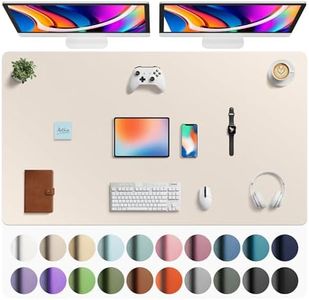 Aothia Faux Leather Desk Mat - Large Mouse Pad, Non-Slip PU Leather Blotter, Waterproof Writing Surface for Office and Home (Eggshell, 63" x 24")