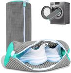Glivary Shoe washing machine bag, Laundry shoe pouch for washer and dryer, Reusable and Durable Zipper Plush Washing Machine Bag for Sneakers, Delicates and Toys(Laundry Bag) (grey, pack of1)