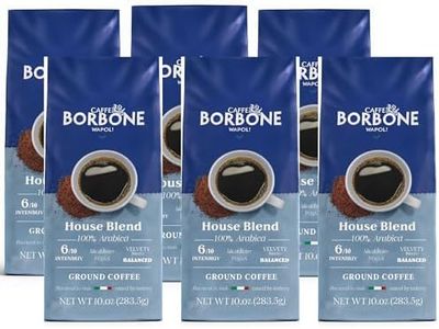 Caffè Borbone House Blend Ground Coffee (60 ounces) - Medium Roast, 100% Arabica, Expertly Roasted in Italy for a Rich and Smooth Taste, 6 Bags (10 oz each)