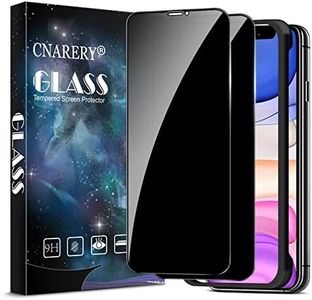 Cnarery Privacy Screen Protector for iPhone 11/iPhone XR 6.1 inch, Anti Spy Full Coverage Tempered Glass with Alignment Frame Easy Installation Anti-peeping, 2 Pack