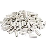 Teansic 100 Pcs Non Insulated Butt Connectors AWG 12-10 Uninsulated Butt Connectors Electrical Wire Crimp Ferrule Terminals