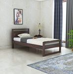 Ganpati Arts Sheesham Wood Single Size Bed Without Storage for Bedroom Living Room Wooden Palang for Hotel (Walnut Finish)