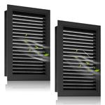 Zepoty 2-Pack Aluminum Gable Vent 12" x 18" with Screen - Optimal Airflow Design, Ideal Attic Vents for Houses, Vent Opening: 10" x 16", Black