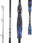 Sougayilang Fishing Rod - Medium 2Pc Graphite Composite Blank Spinning & Casting Rod, Camouflage EVA Grip, Smooth Transition Fishing Pole-Purple-6'10''-Spinning