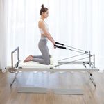 ARKANTOS Foldable Pilates Reformer, Pilates Machine, Pilates Equipment for Gym Workout and Home Use, Suitable for Intermediate and Beginners Users (White)