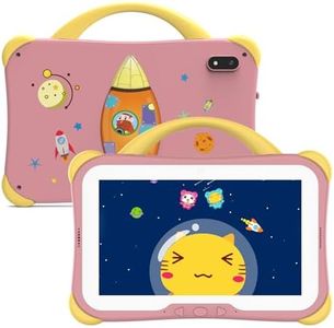 Weelikeit 2025 Kids Tablet, 7 inch Toddler Tablet for Kids 64GB, Pink