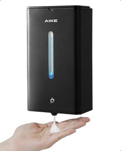 AIKE Wall Mount Automatic Foam Soap Dispenser 33.8 OZ Commercial Large Capacity for Bathrooms,MatteBlack Stainless Steel Finish Model AK1207FA