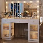 IFSEB Vanity Desk with Large Mirror