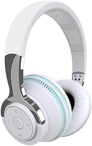 Hilifix Auriculares Bluetooth sobre la oreja, auriculares inalámbricos con luz LED, estéreo, de alta fidelidad, plegables, con cable, con micrófono, compatibles con teléfonos celulares y computadoras